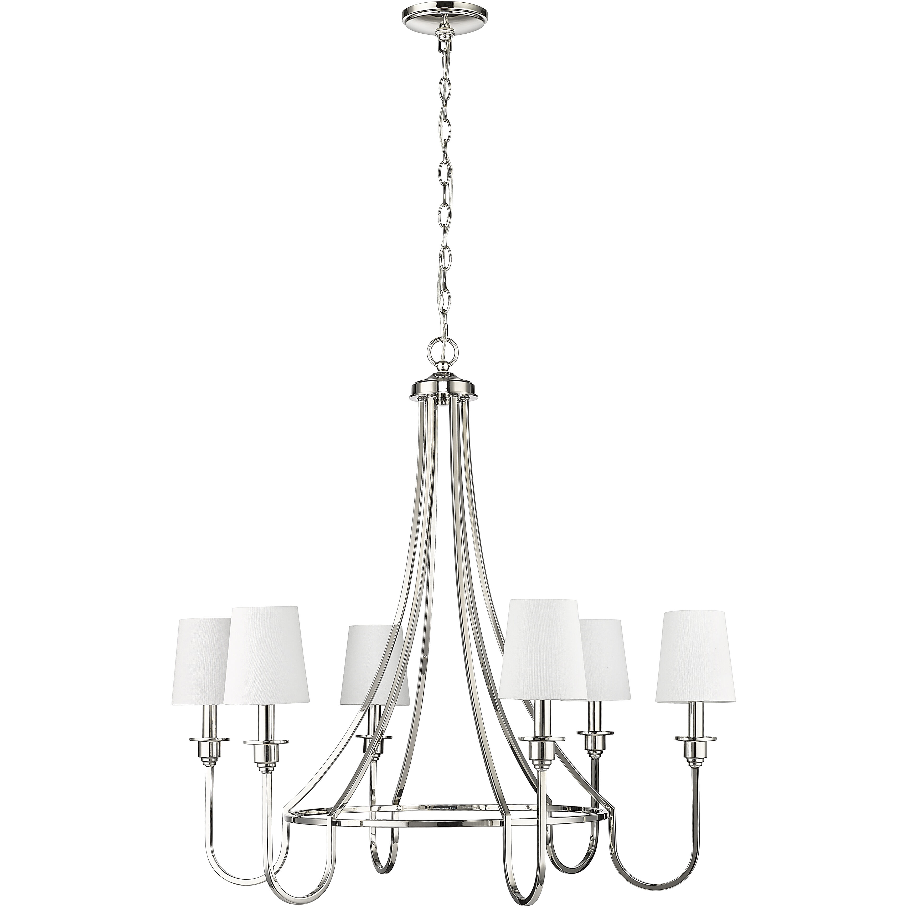 Artemis 6 Light 30 inch Polished Nickel Chandelier Ceiling Light